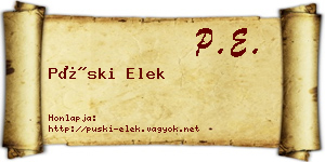 Püski Elek névjegykártya